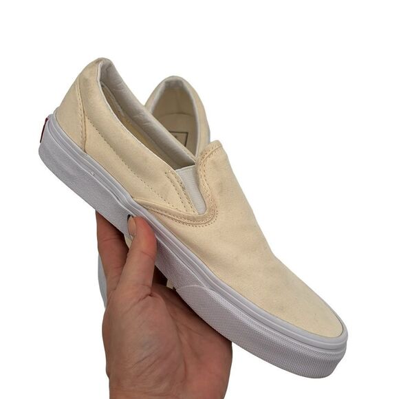 Vans off white cream slip ons sneaker women’s size 9 men’s size 7.5 - Picture 8 of 11